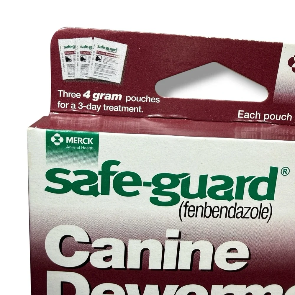 3x Safe-Guard Canine Dog Dewormer 3x4g Packets Merck EXP 1/26 New Sealed‎